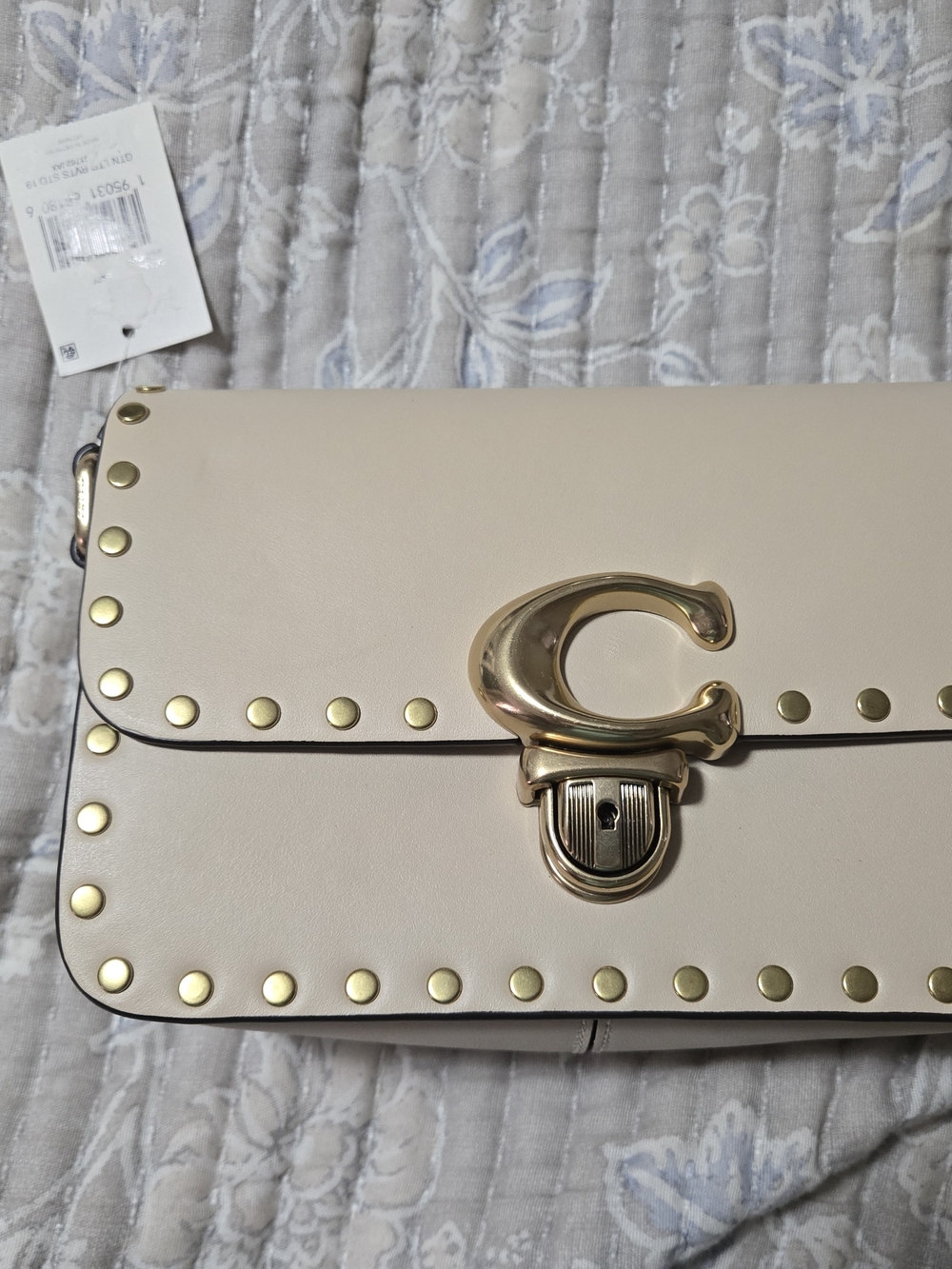 Coach Tabby Shoulder Bag in Chalk with Gold Hardware